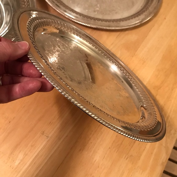 3pc “pure/fine” silver serving set includes a sml, lrg tray & matching bowl - Picture 8 of 12